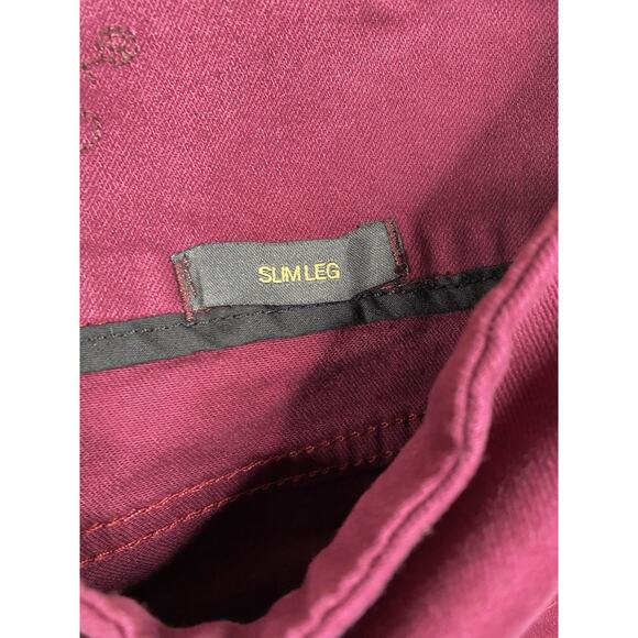 Jag Jeans Womens 16 Burgundy Slim Leg Pull On Stretch Pants Hi Rise Elastic NWT - Picture 8 of 12